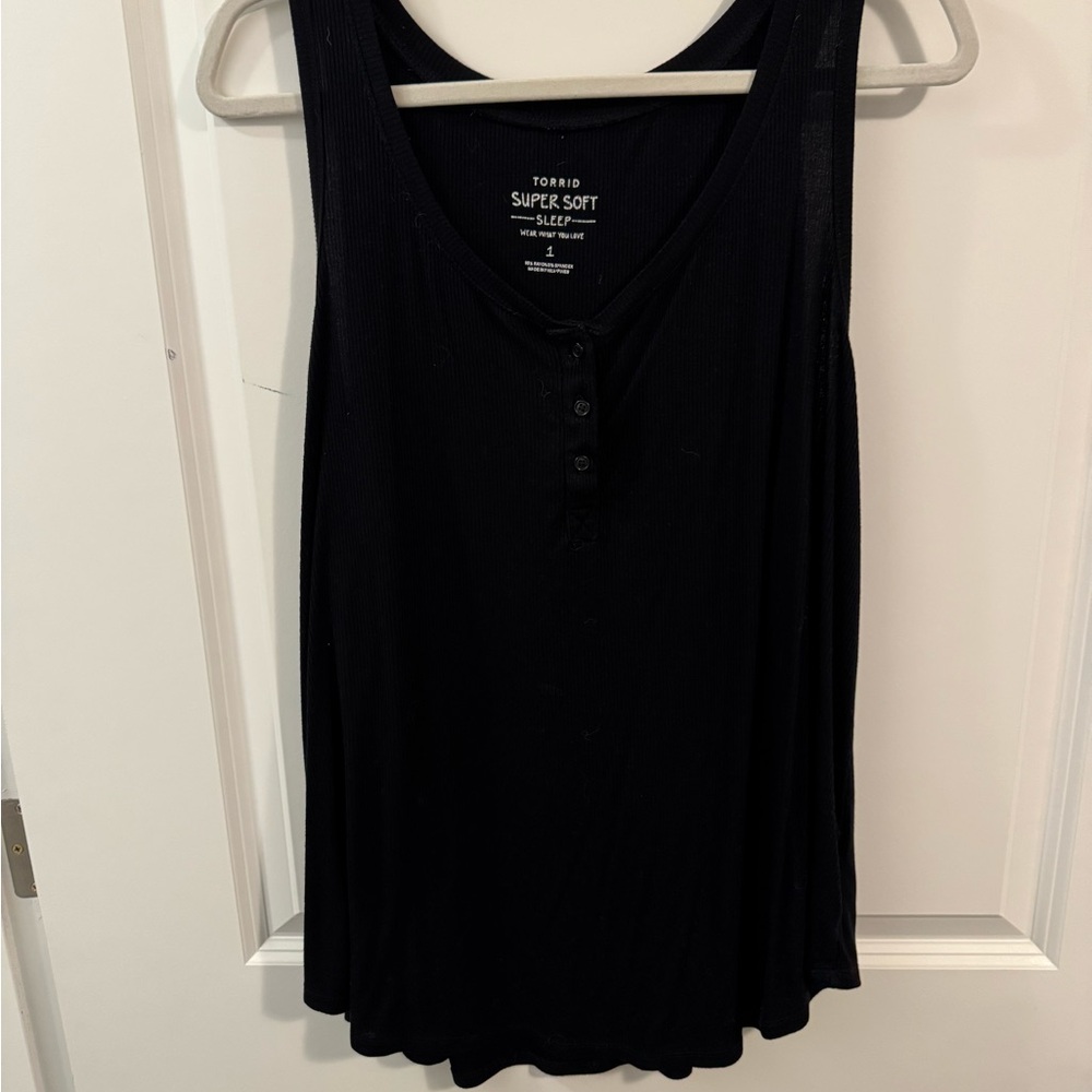 Torrid Black Sleeveless Relaxed Tank Top